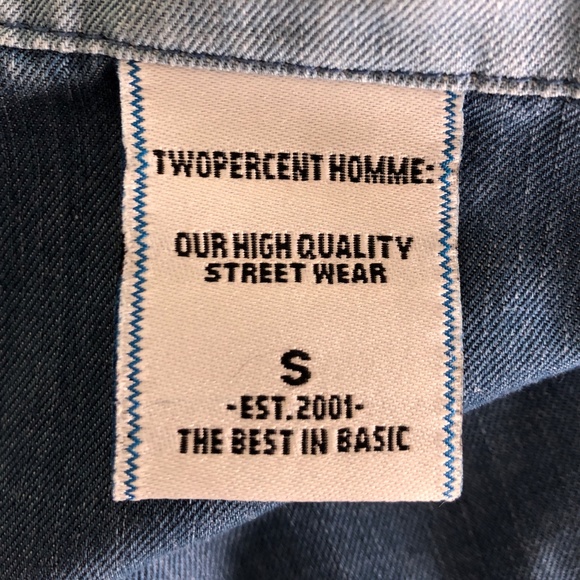 Two Percent Homme Hooded Top Denim Women Small - Picture 3 of 3